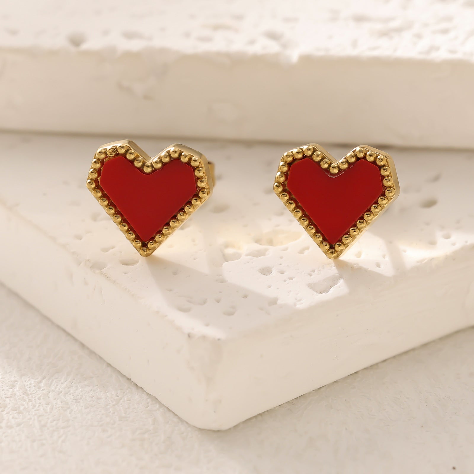 Wholesale Stainless Steel Fritillary Five-flower Peach Heart Bracelet Necklace Earring