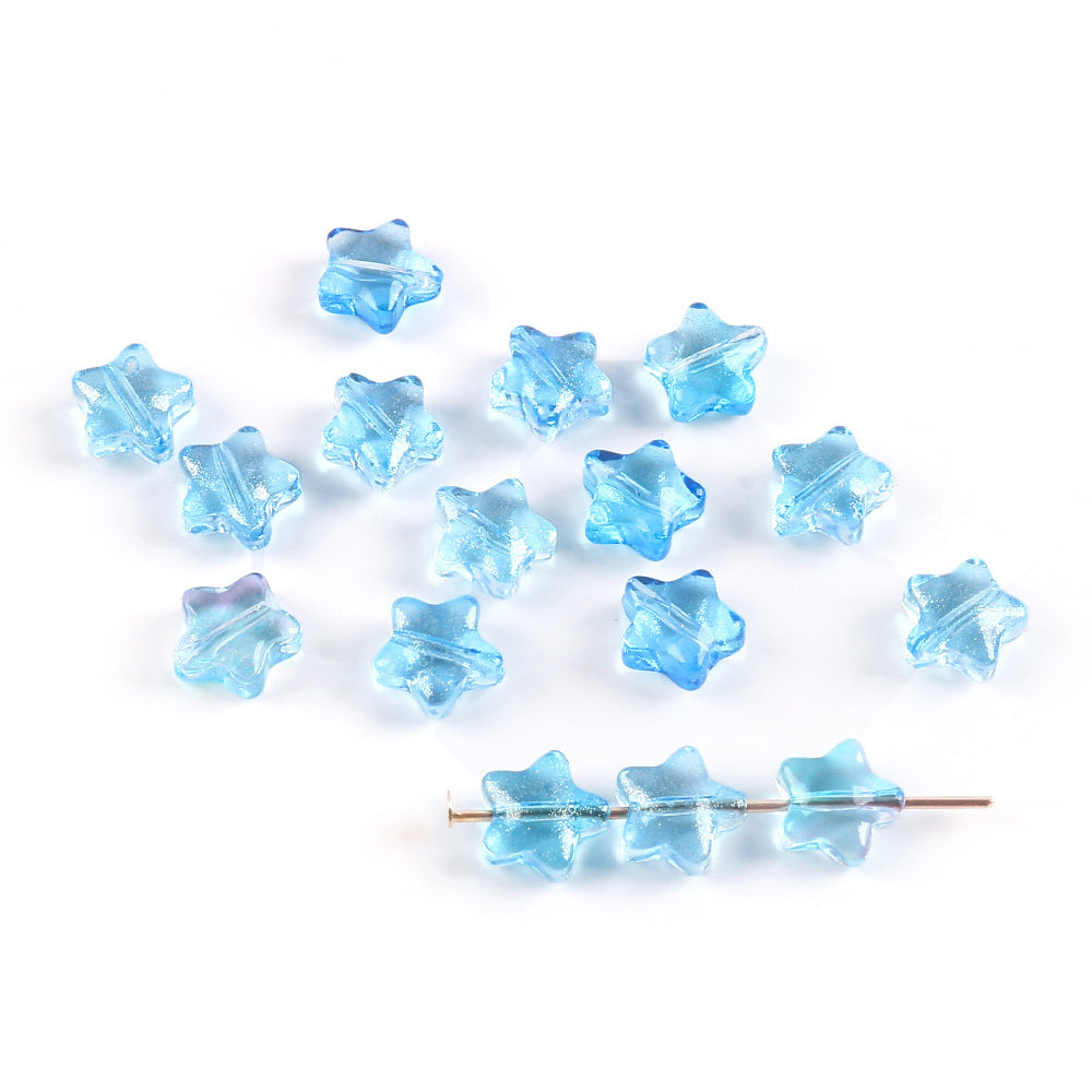 Wholesale 20pcs Color-Plated Five-Pointed Star Glass Handmade DIY Acrylic Beads