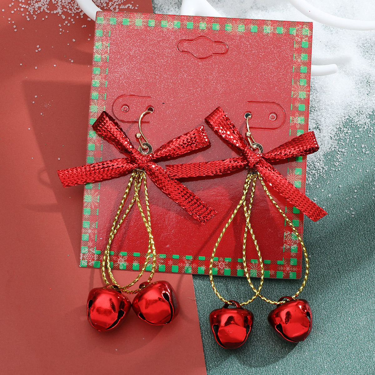 Wholesale Christmas Candy Christmas Tree Bell Alloy Earrings