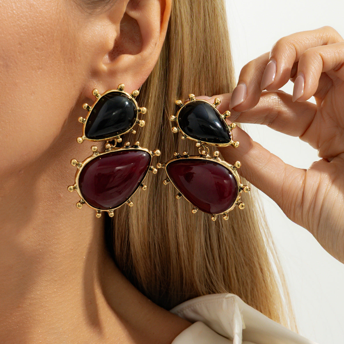 Wholesale Geometric Irregular Folded Acrylic Earrings