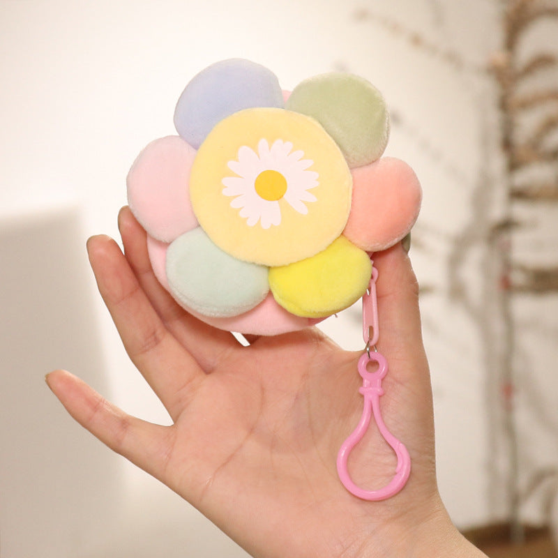 Wholesale Creative Candy Color Flower Coin Purse Plush Keychain