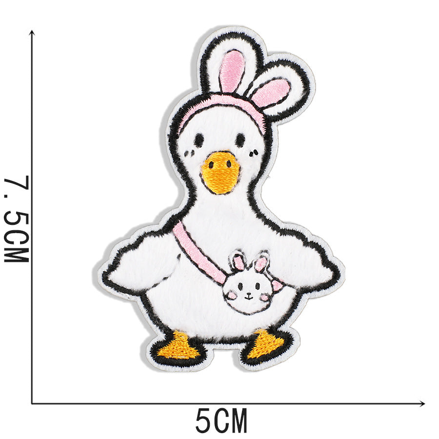 Wholesale Duckling embroidery patch cartoon embroidery label clothes patch