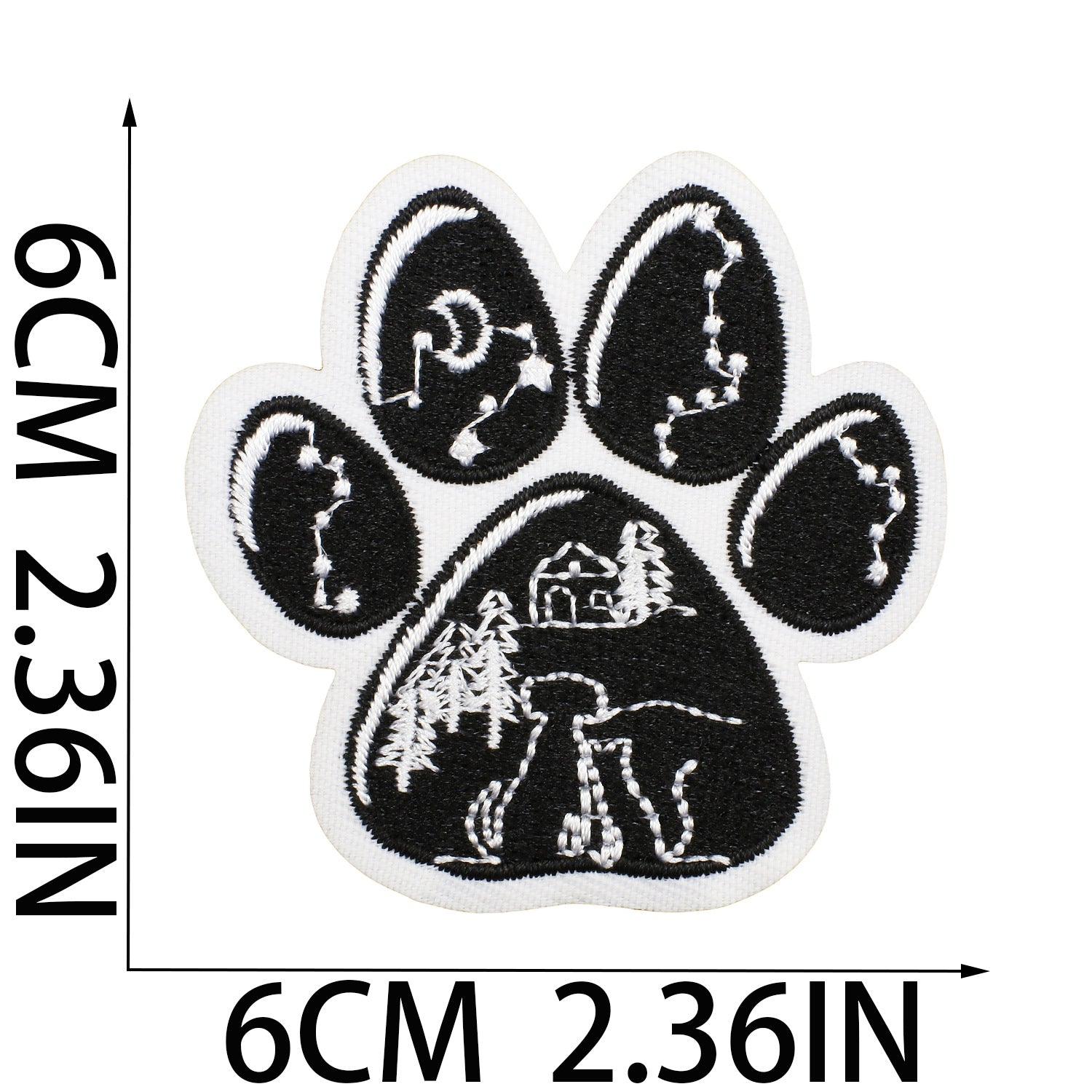 Wholesale Artistic cute paw embroidery patch pet paw patch