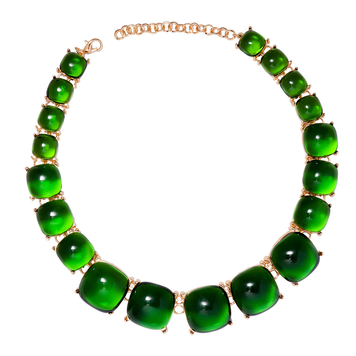 Wholesale Geometric Semicircle Round Resin Transparent Necklaces