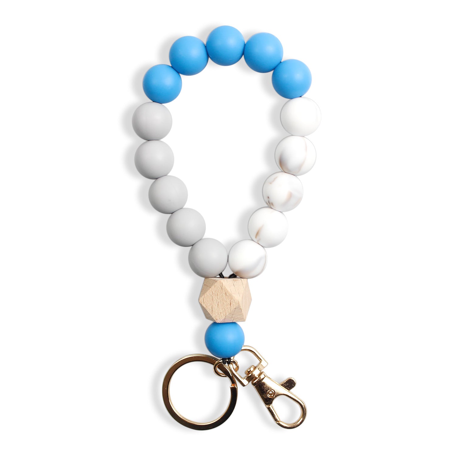 Wholesale Silicone Color Beaded Bracelet Keychain