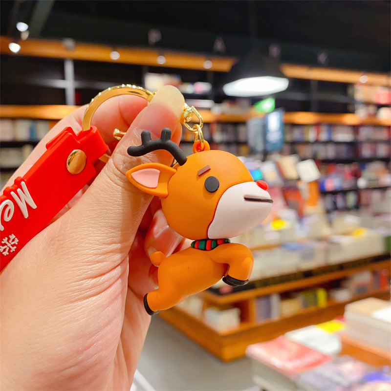 Wholesale Plastic Cartoon Christmas Christmas Tree Snowman Keychain