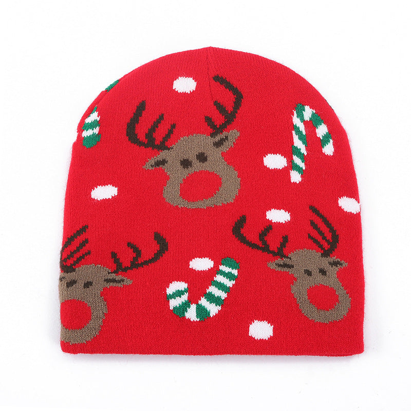 Wholesale 2023 Christmas Elk Knitted Hat Red Creative Warm Woolen Beanie