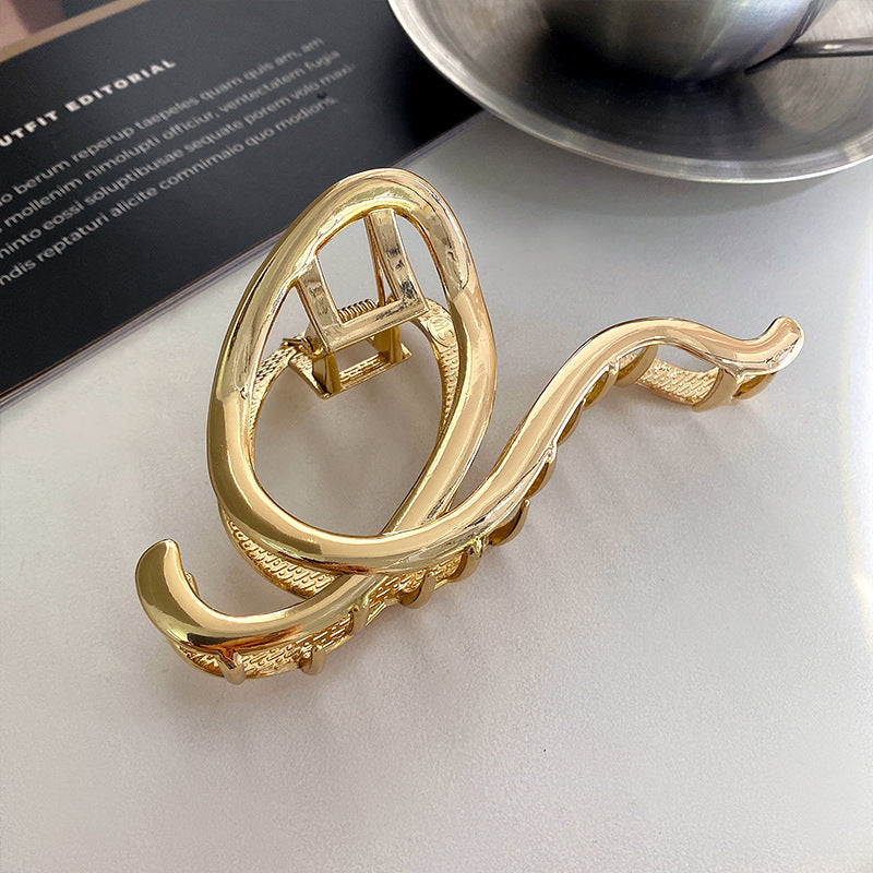 Wholesale Metal irregular geometric letter hairpin
