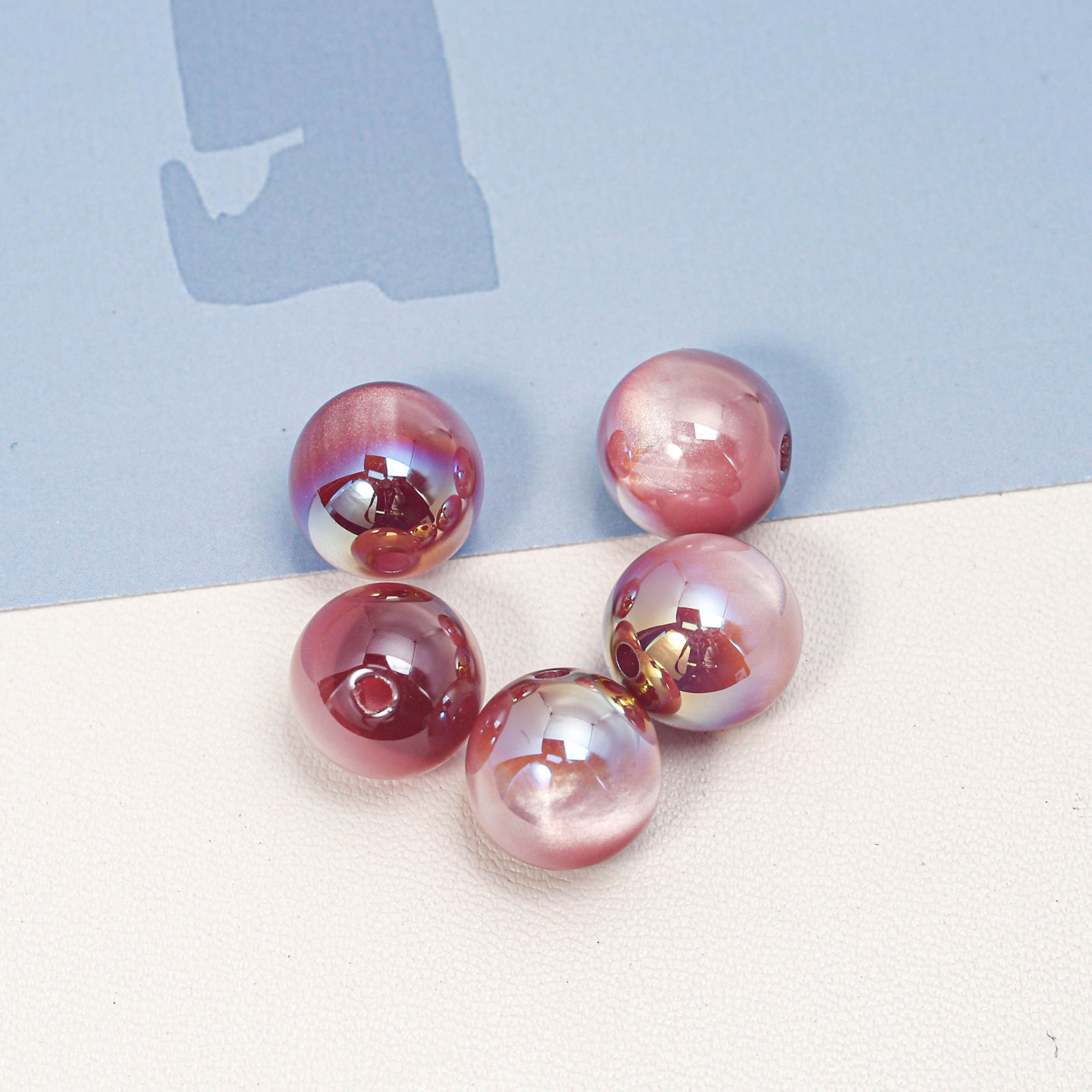 Wholesale 50pcs/1pack Autumn and Winter Versatile Cat Eye Straight Hole Through-hole DIY Resin Beads