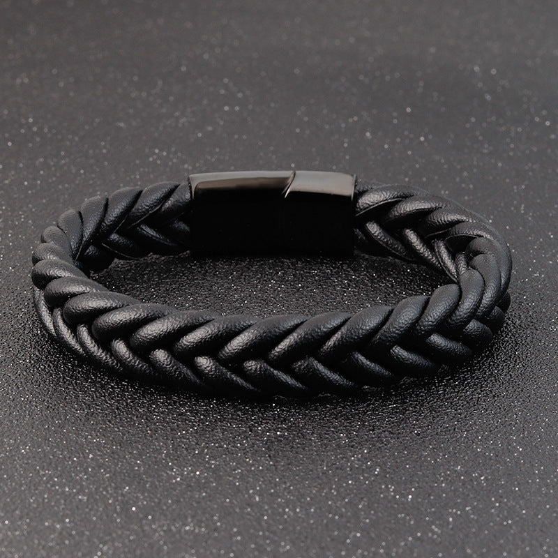 Wholesale of New Multi-layer Woven Punk Alloy Leather Bracelet