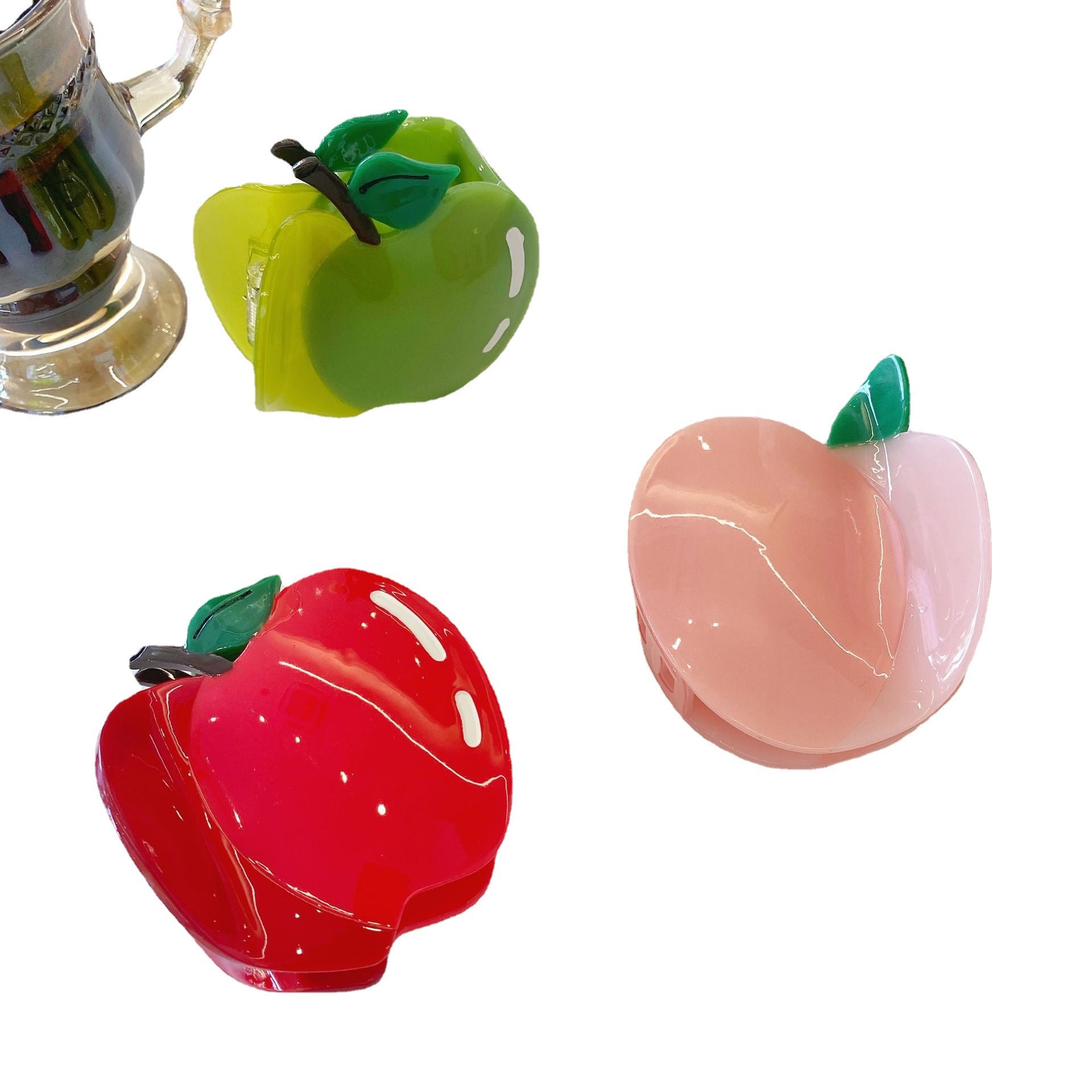 Wholesale Acetate Apple Fun Hair Clips