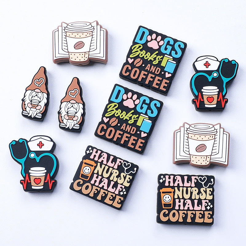 Wholesale 20pcs Coffee Beaded Alphabet Silicone Beads Wholesale