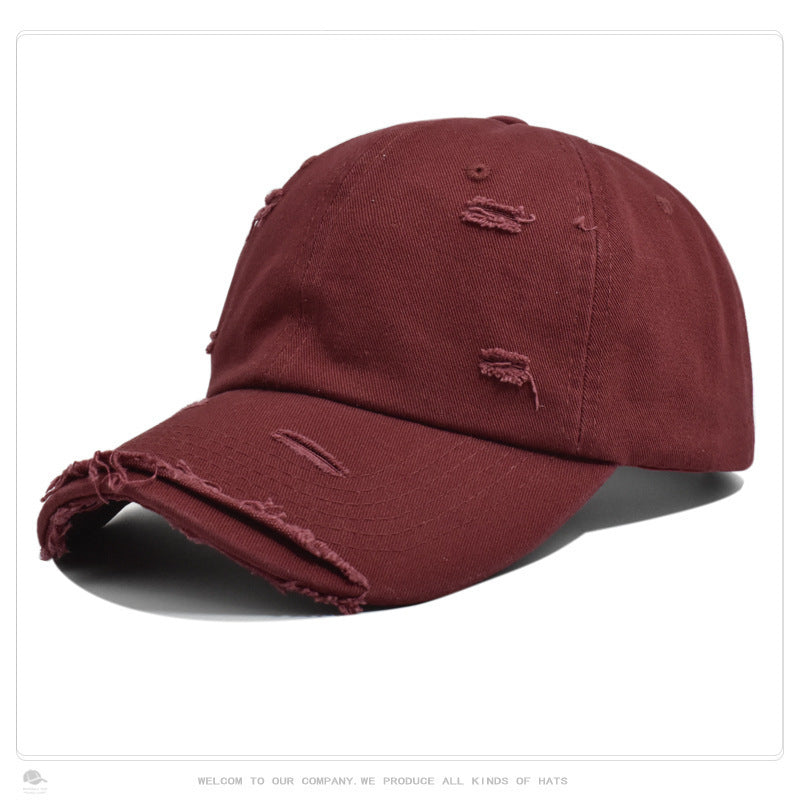 Wholesale Fashion Personality Outdoor Shade Hat Men's European and American Retro Old Brim Broken Edge Baseball Cap Women