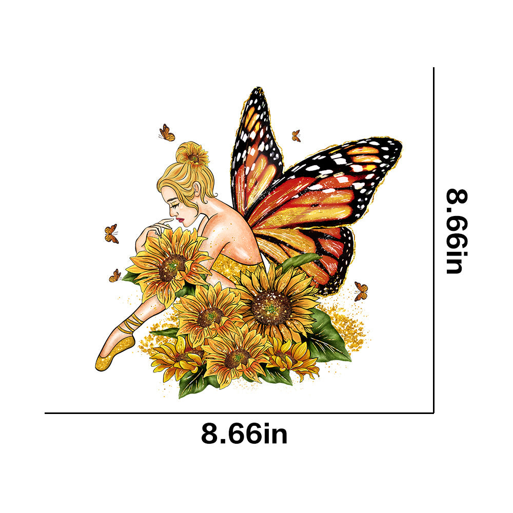 Wholesale 10pcs Butterfly and sunflower print UV DTF Ready to Press Transfers Wraps