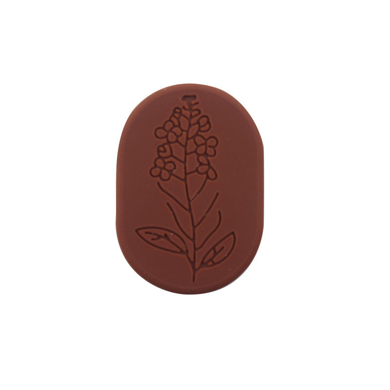 Wholesale Creative Rounded Corners -shaped Printed Silicone Pearl