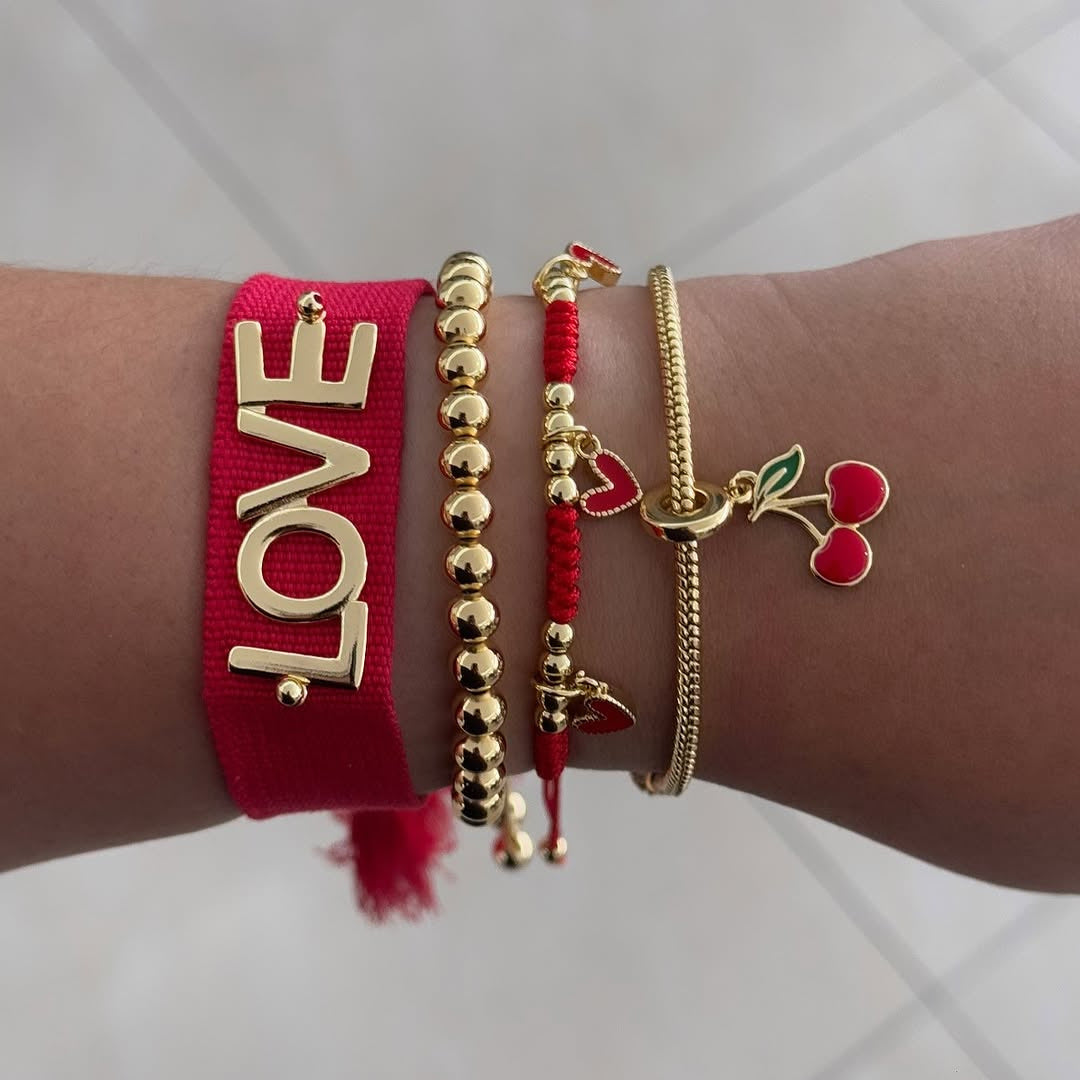 Wholesale  Strawberry Cherry  Pendant Color Dropping Fruit Series Bracelet