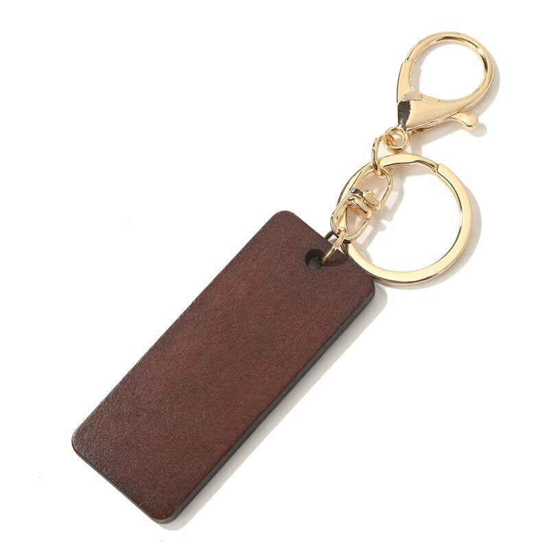 Wholesale 10pcs DIY Blank Wood Chip Keychain