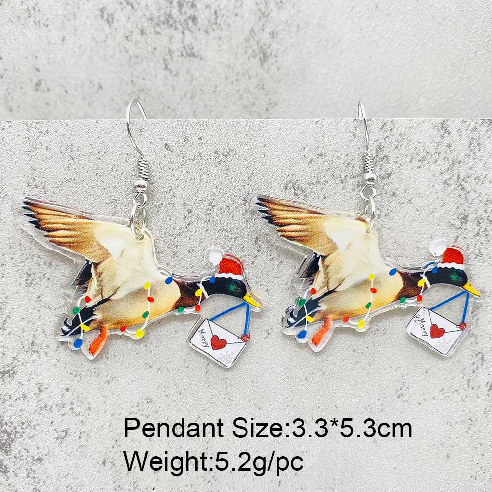Wholesale Christmas Acrylic Lights Elk Dwarf Earrings