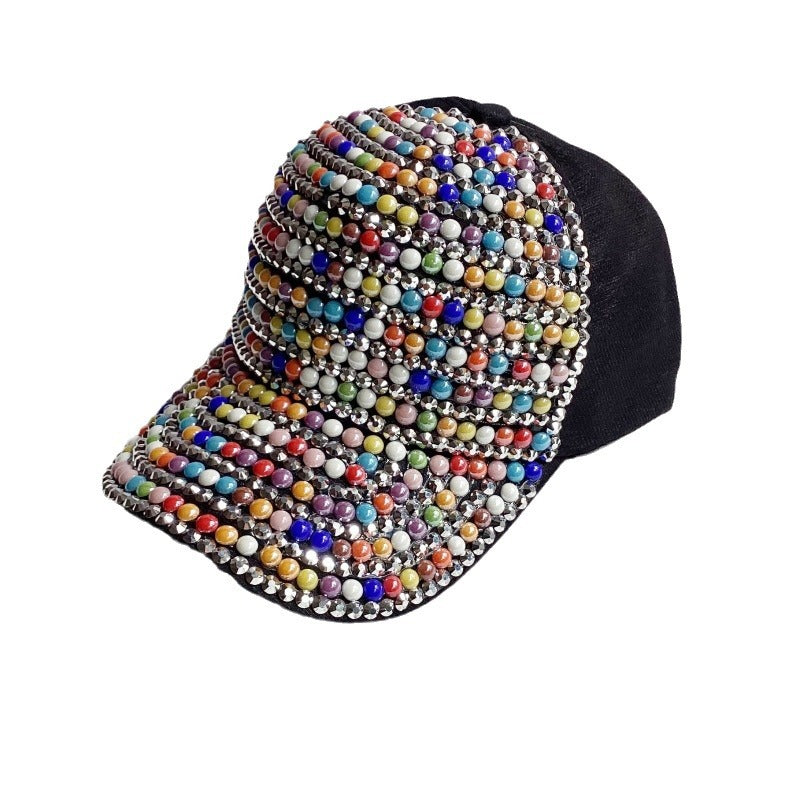 Wholesale Colorful Pearl Rhinestone Baseball Cap