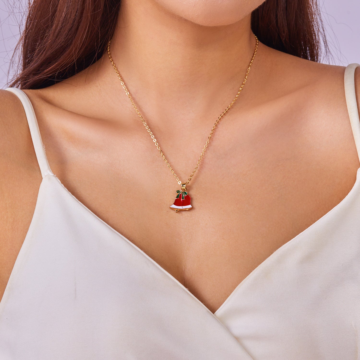 Wholesale Christmas Necklace Christmas Bell Snowflake Necklace