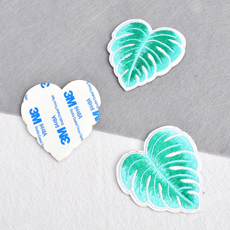Wholesale Self Adhesive Embroidered Leaf Patches DIY Clothing Accessory Craft Supply For Bags Hats Shoes Home Decor