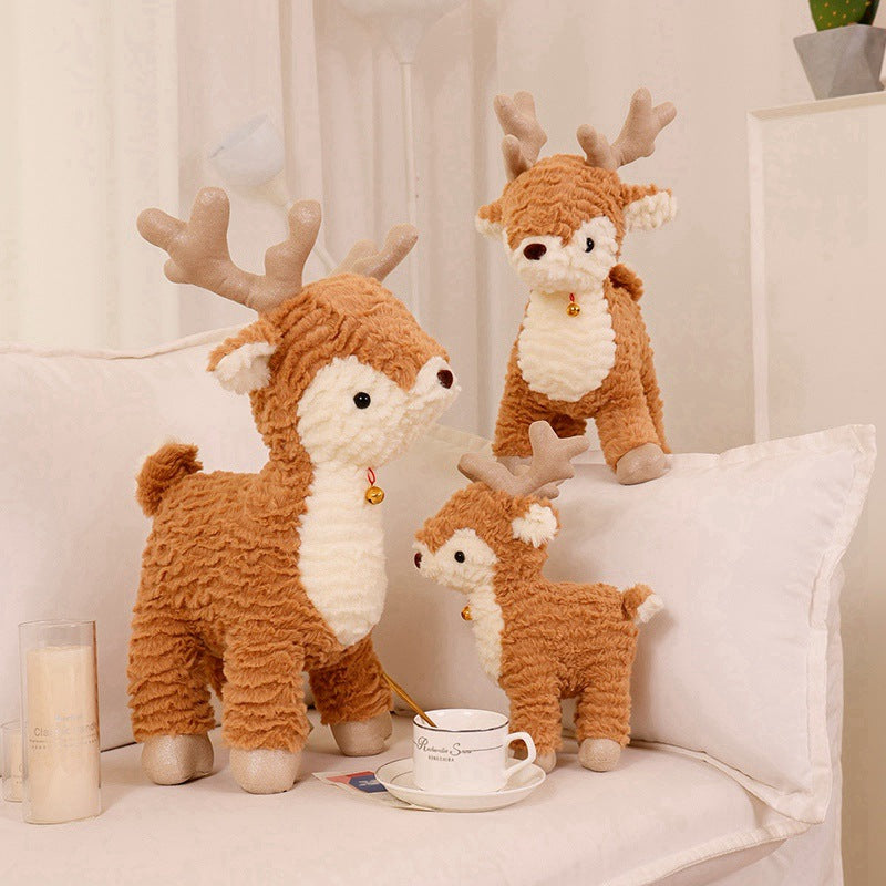 Wholesale PP Cotton Christmas Deer Plush Doll and Christmas Tree Ornaments