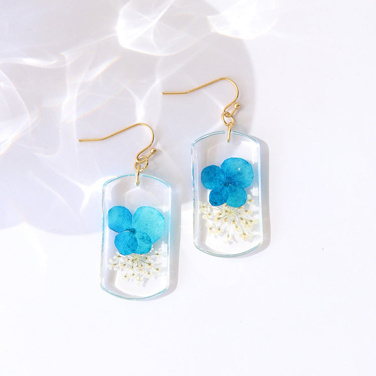 Wholesale Summer New Pastoral Style Eternal Flower Rose Square Color Earrings