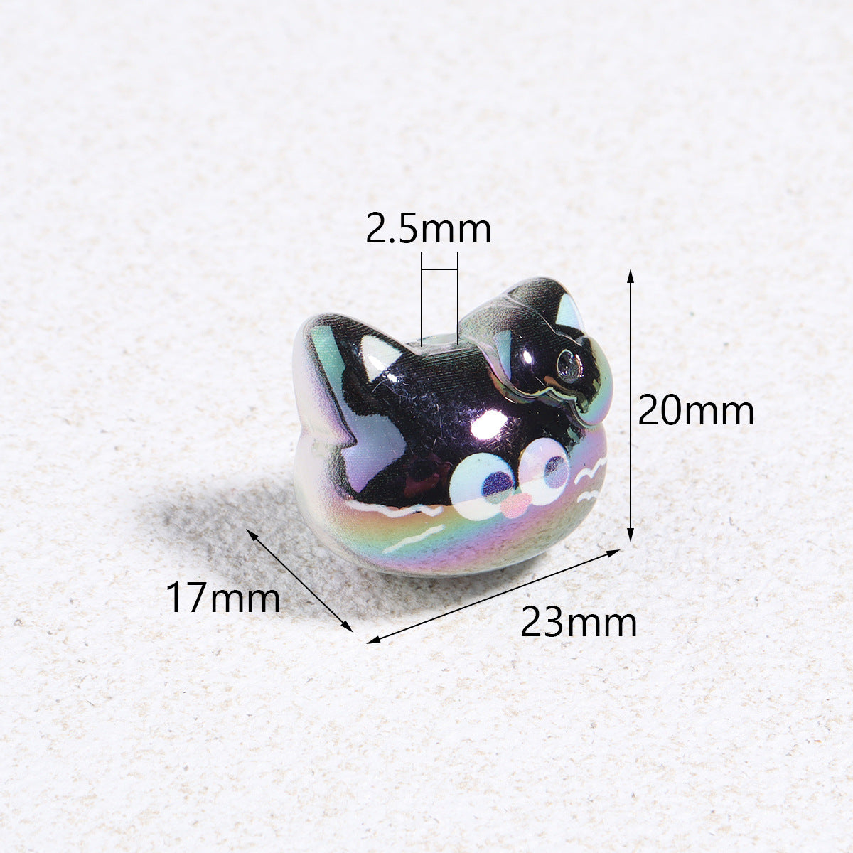 Wholesale 10pcs Cartoon Cute Plated Colorful Cat Acrylic Beads
