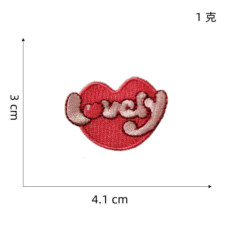 Wholesale Cartoon Heart Fabric Embroidery Patch