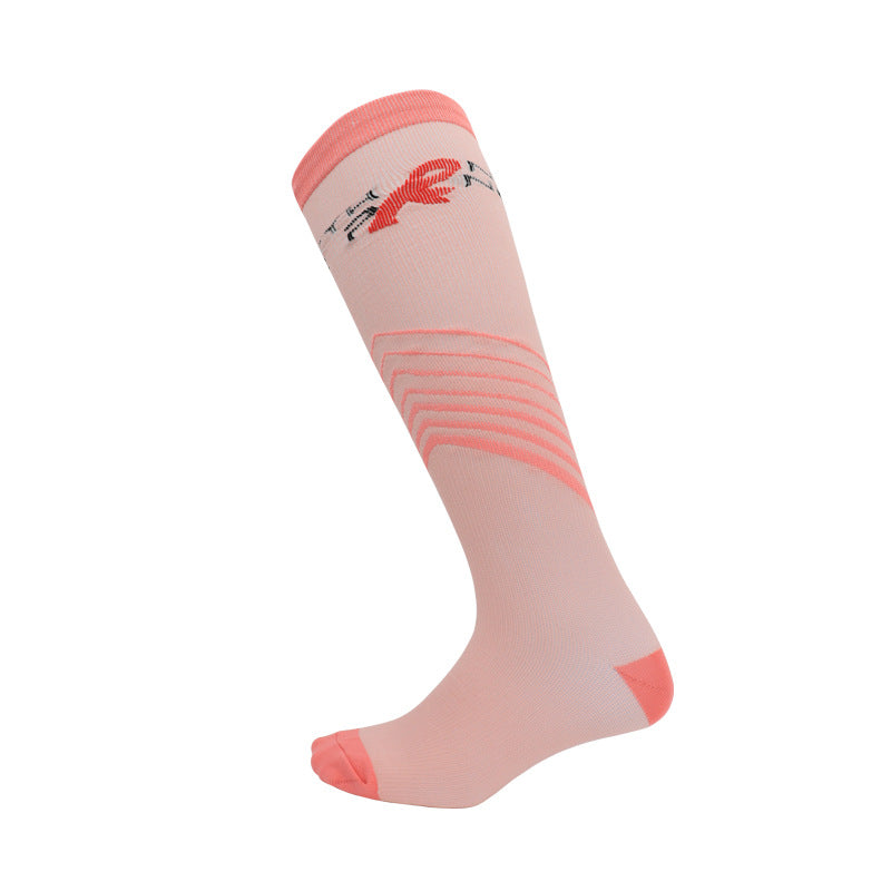 Wholesale Valentine's Day ribbon jacquard calf women's socks compression stockings sports running yoga pressure socks