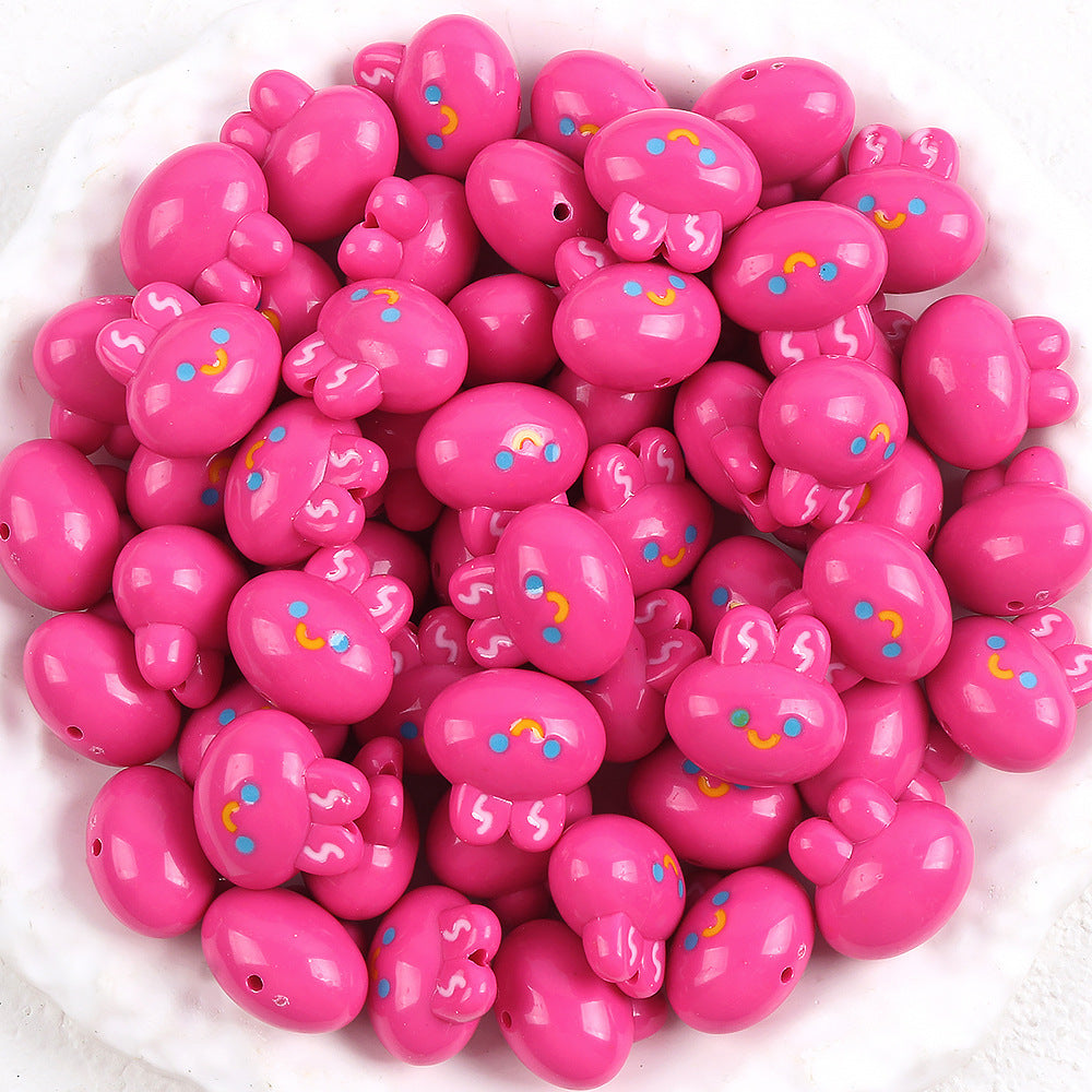 Wholesale 5pcs Handmade DIY Acrylic Beads Cute Bear Apple Five-Pointed Star