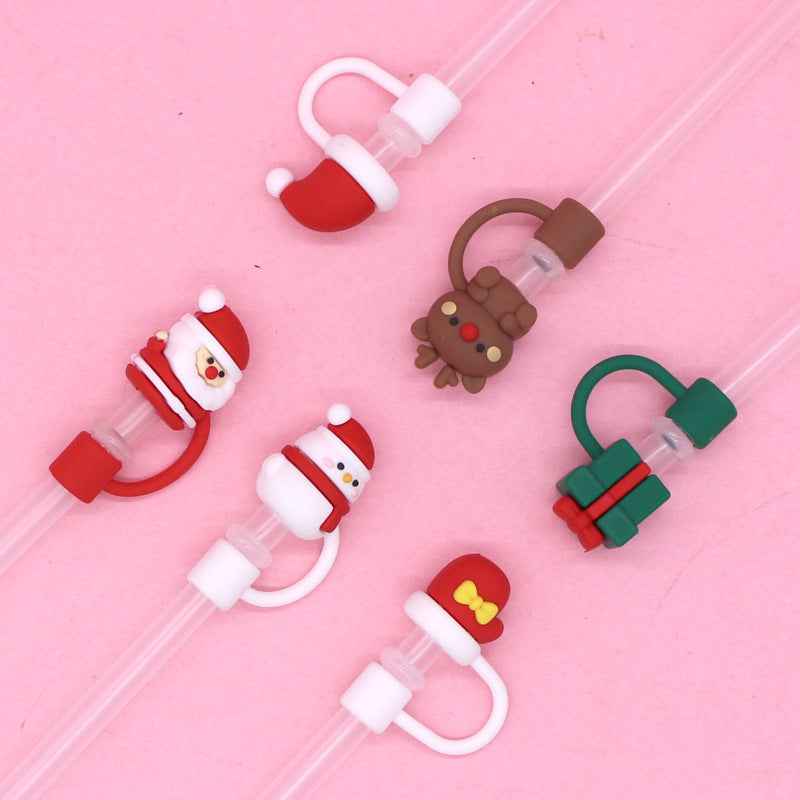 Wholesale Christmas 8MM Silicone Straw Caps