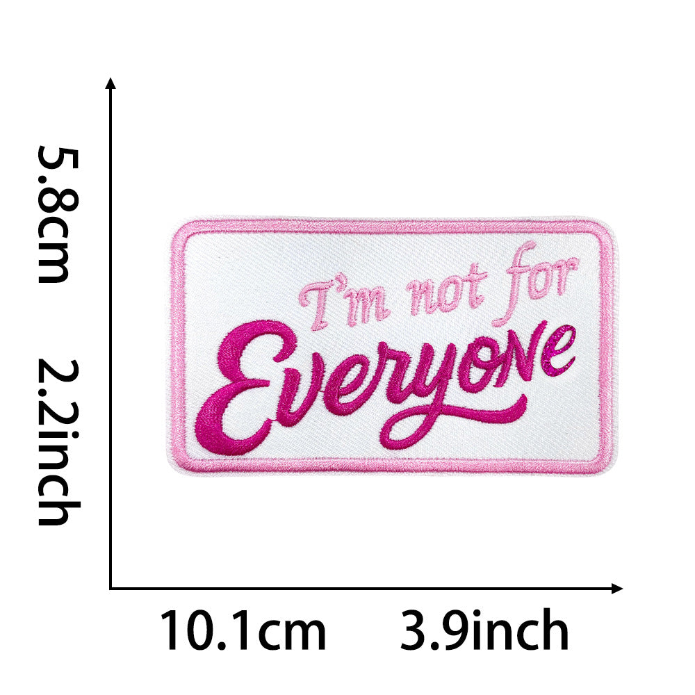 Wholesale 20 Styles Pink Letter Gold Plaid Polyester DIY Iron On Embroidered Patches For Shoes Hats Stylish Gift