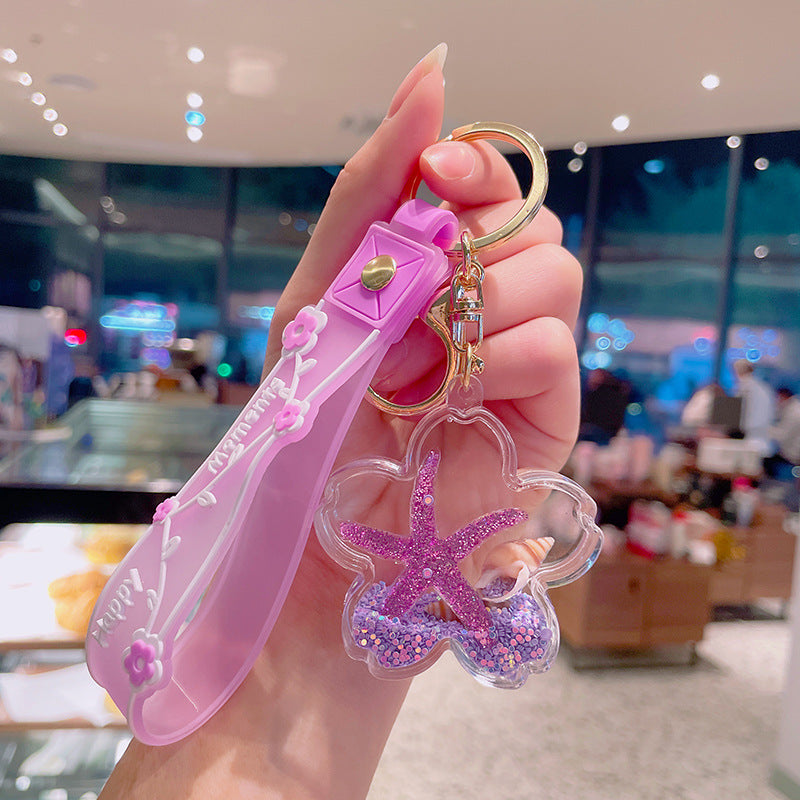 Wholesale Acrylic Floating Quicksand Bottle Keychain