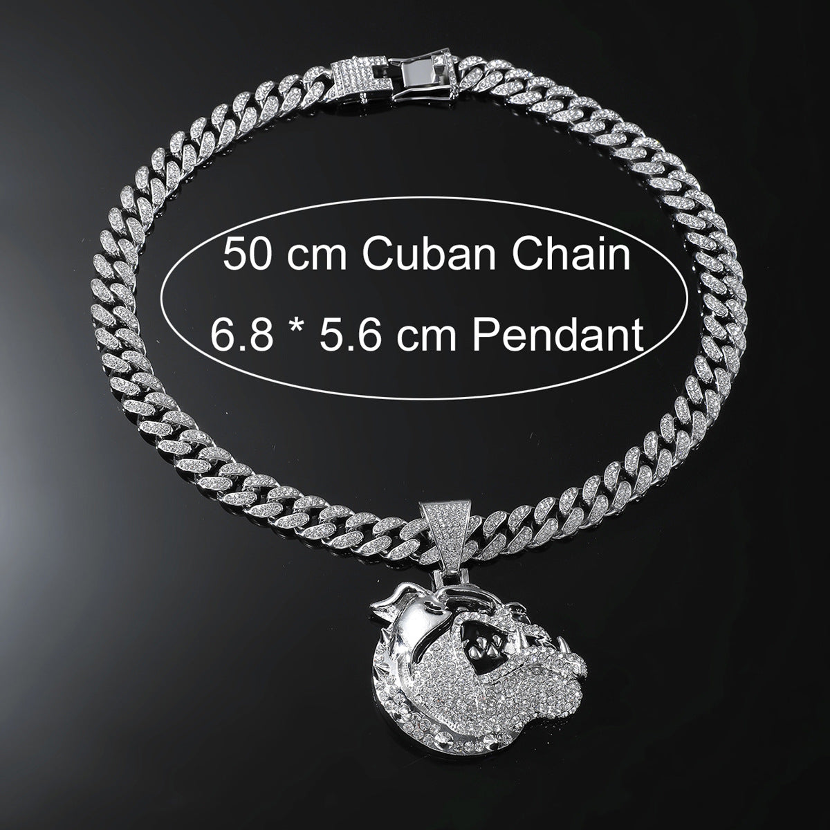 Wholesale Creative Full Diamond Animal Pendant Necklace Domineering Alloy Necklace