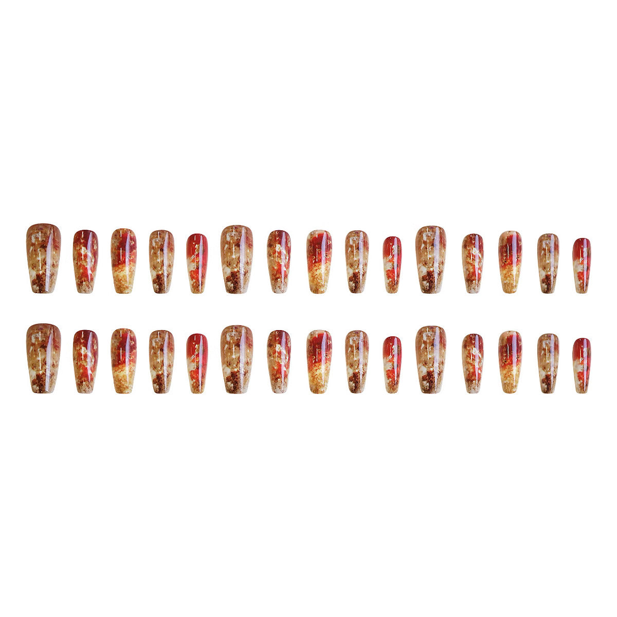 Wholesale Red gradient gold glitter wear nail plate