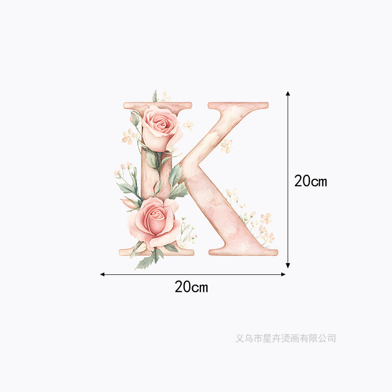 Wholesale 10pcs 26 letter flower branches and leaves UV DTF Ready to Press Transfers Wraps