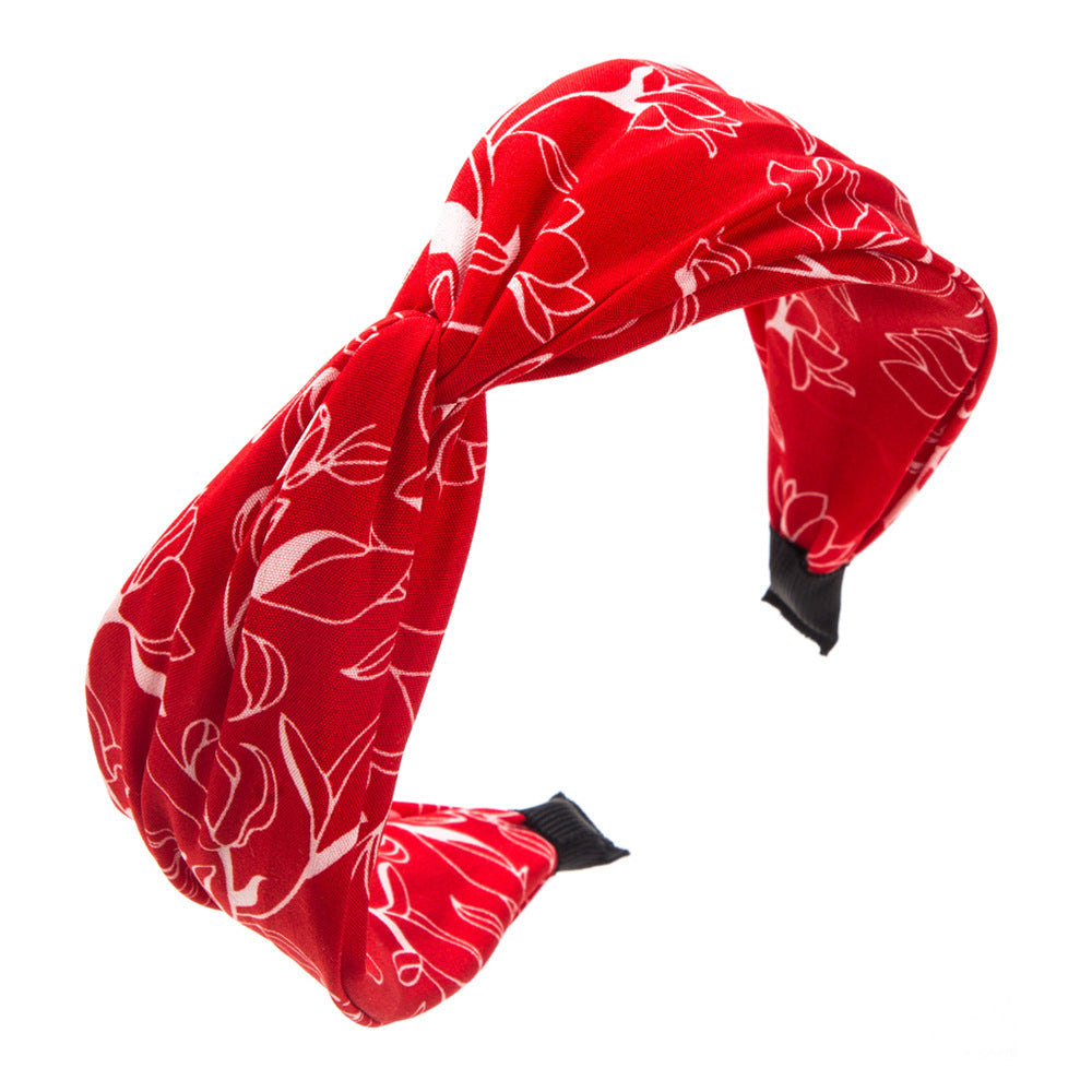 Wholesale Fabric Printed Cross-hairband Fashion All-match Wide-brimmed Headband Bohemian Style Elegant Hair Accessories