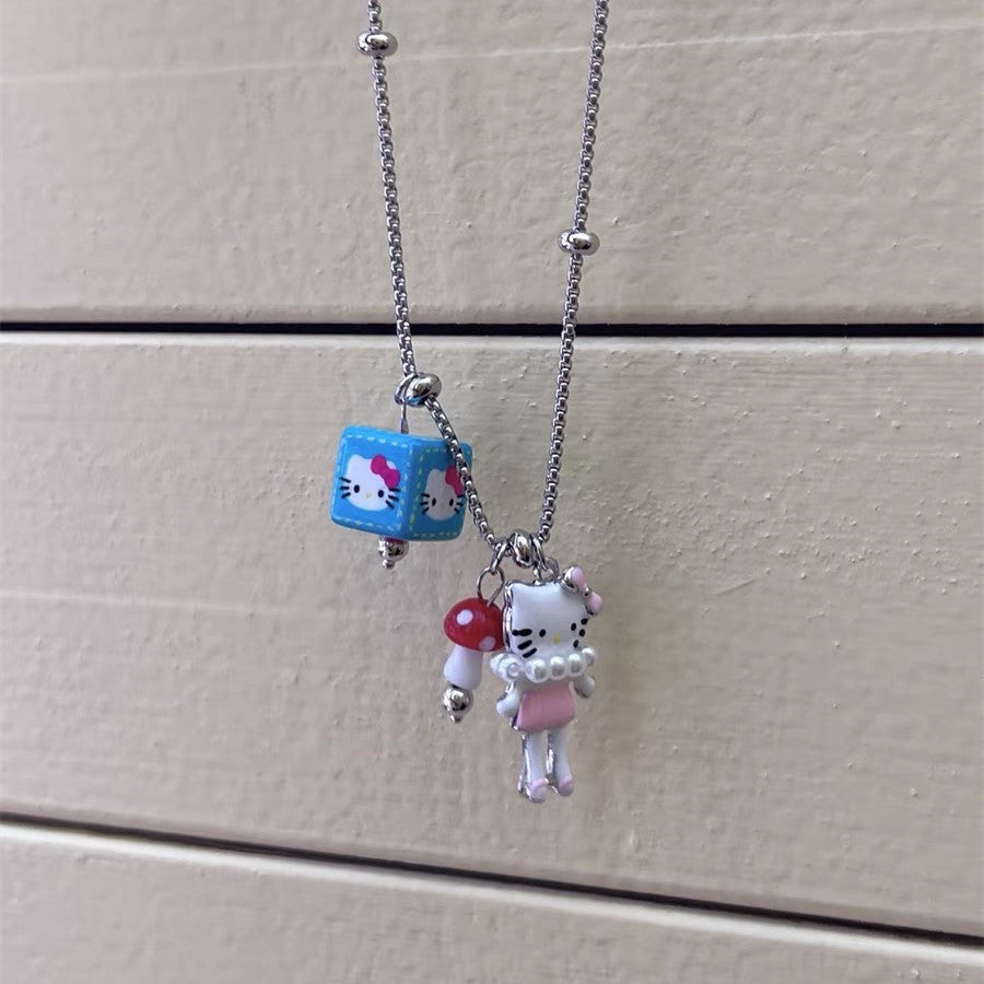 Wholesale Vintage Maillard Collar Plush Sunflower Pendant Necklace