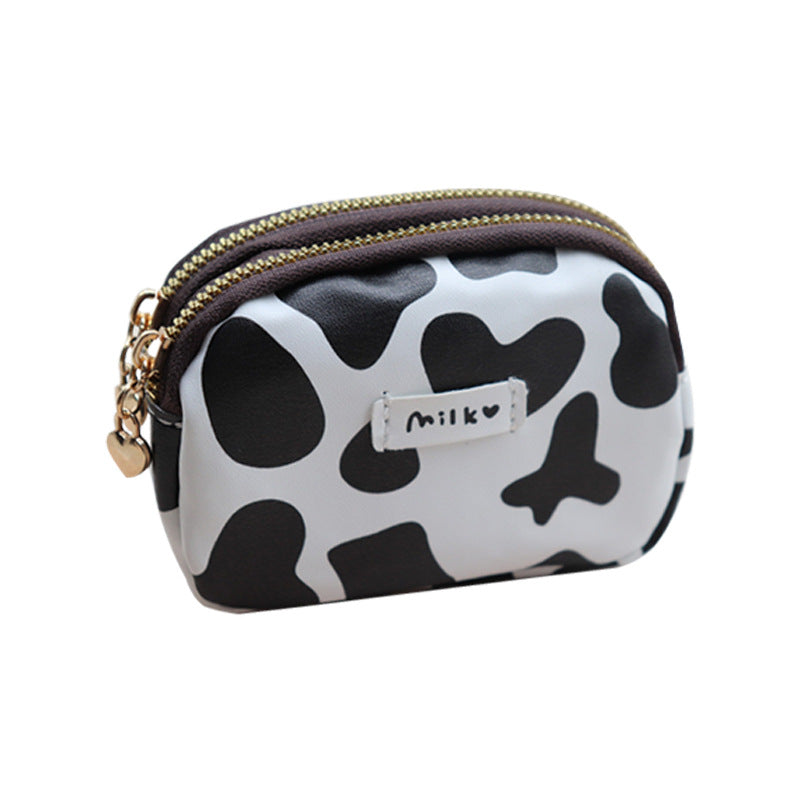 Wholesale Cute Cow Mini PVC Double Zipper Zero Wallet