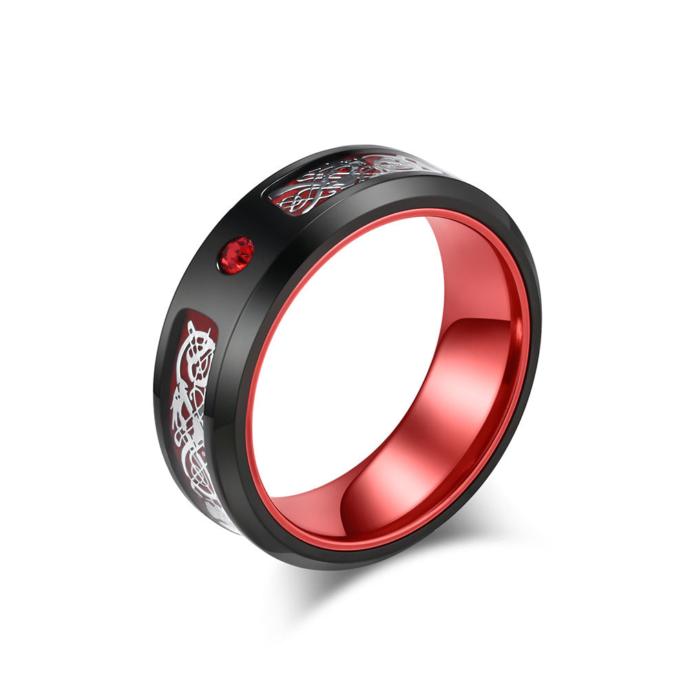 Wholesale Titanium steel inlaid aluminum ring