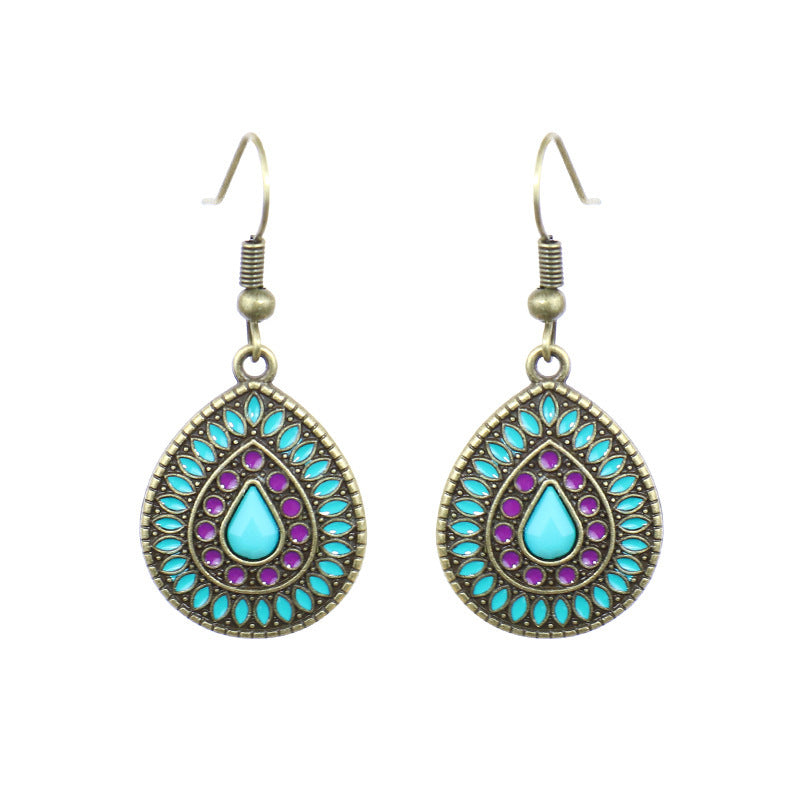 Wholesale Oil Dripping Geometric Boho Earrings