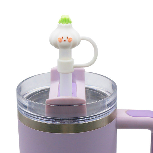 Wholesale 3pcs PVC 3D cartoon 8-10mm environmentally friendly straw cap