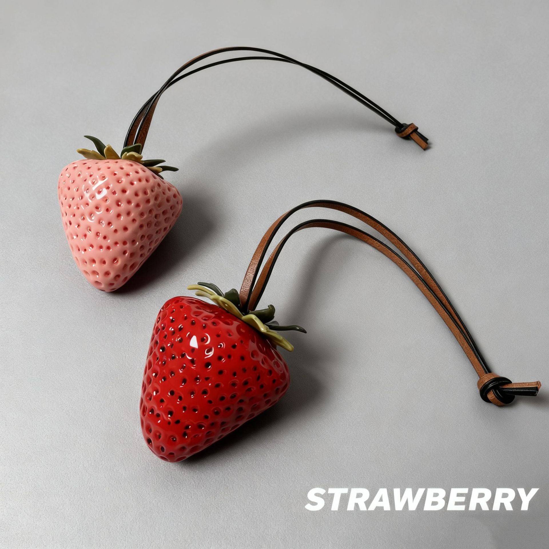 Wholesale Strawberry 3D Resin Cute Phone Lanyard Keychain