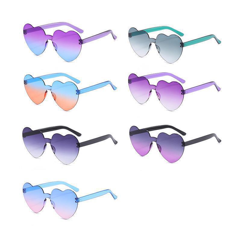 Wholesale Transparent Jelly Colored Love PC Sunglasses