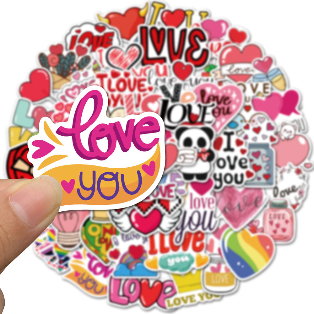 Wholesale  50pcs Valentine' s Day Love Cartoon  Stickers
