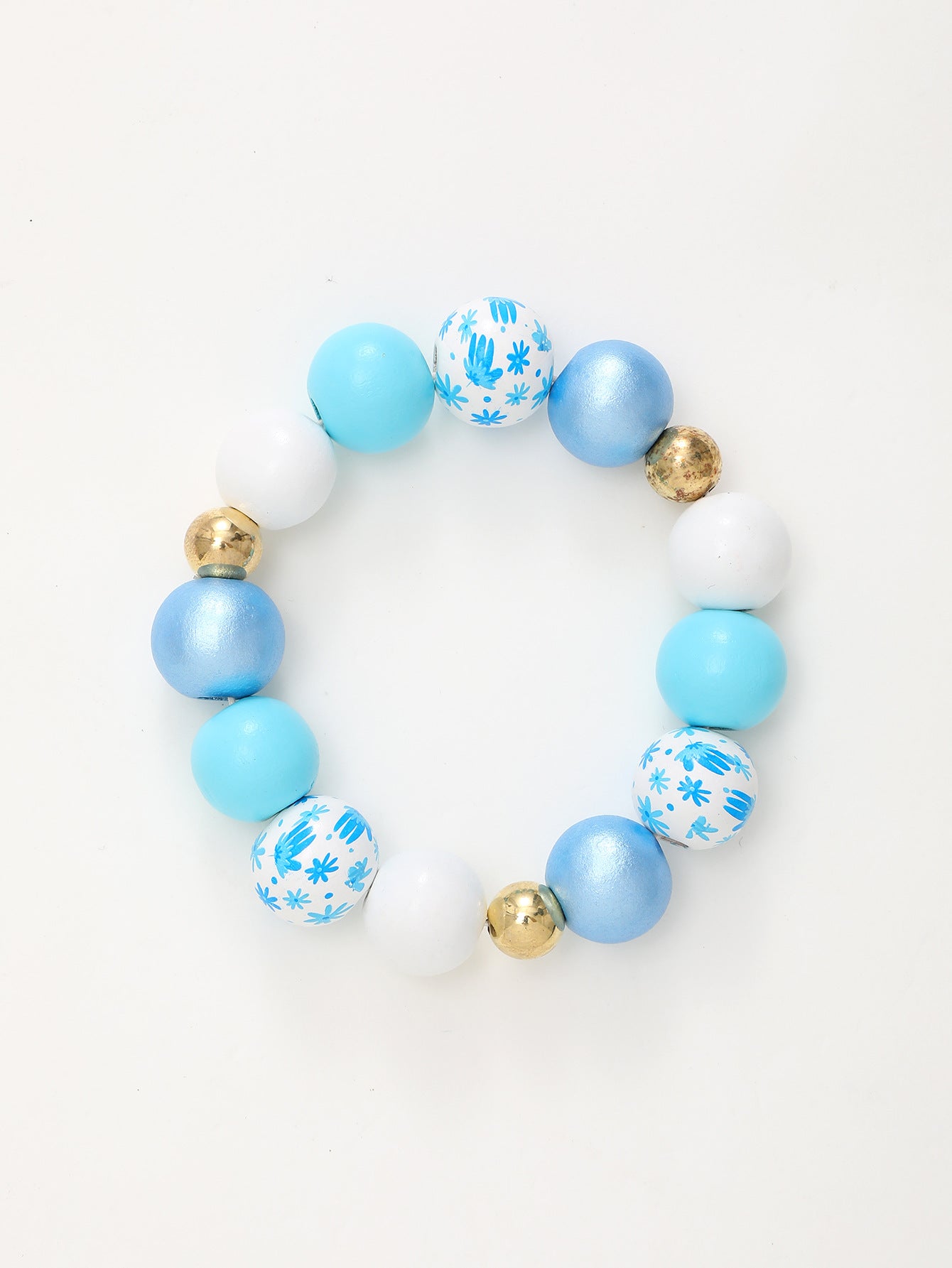 Wholesale Summer Candy Color Beaded Bracelet Wooden Bracelet Keychain