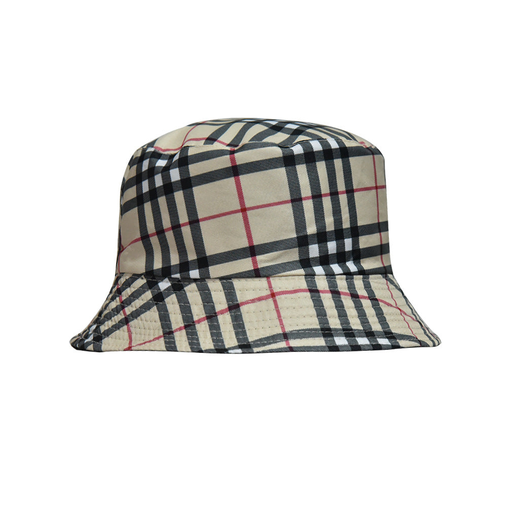 Wholesale Check stripe sun hat reversible