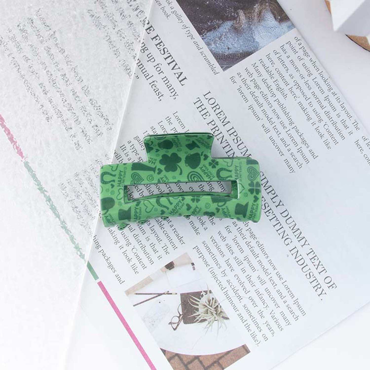 Wholesale St Patrick Pvc 8cm Hair Clip