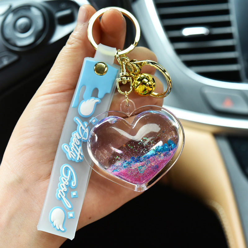 Wholesale Quicksand Love Acrylic Keychain